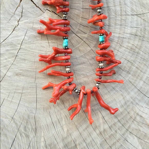Vintage - BRANCH CORAL graduated necklace. - Picture 2 of 7